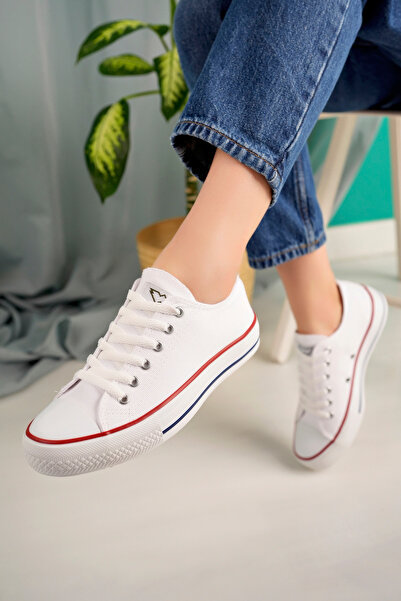 Zerenyus Casual Convers Style White Linen Women's Sneakers