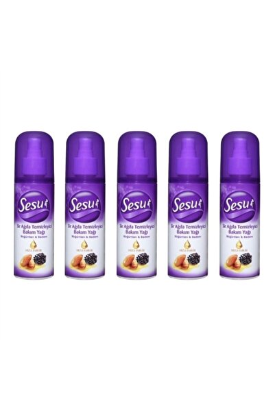 Sesu Sir Ağda Temizleyici Bakım Yağı Böğürtlen & Badem 5x150ml
