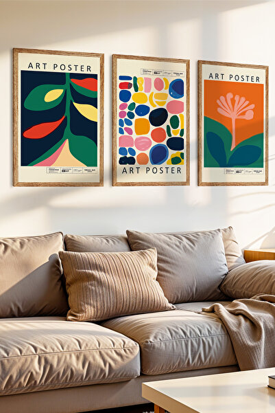 Zevahir Mobilya Dekorasyon 3 Piece Vibrant Touches and Restro Plants Theme Wo...