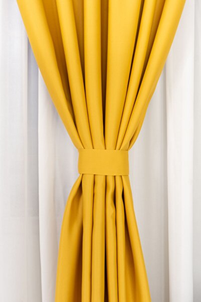 Harnicuta Set of 2 Blackout Curtains Cappuccino Gold with Rejansa, Choice of Dimensions: Width x Height
