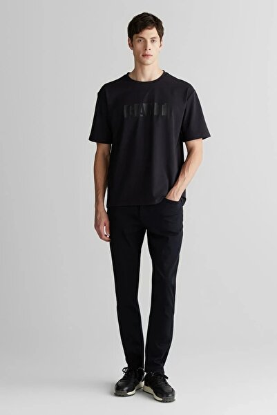 Gant Cotton Pants Men's Black Trousers 1224327t.5