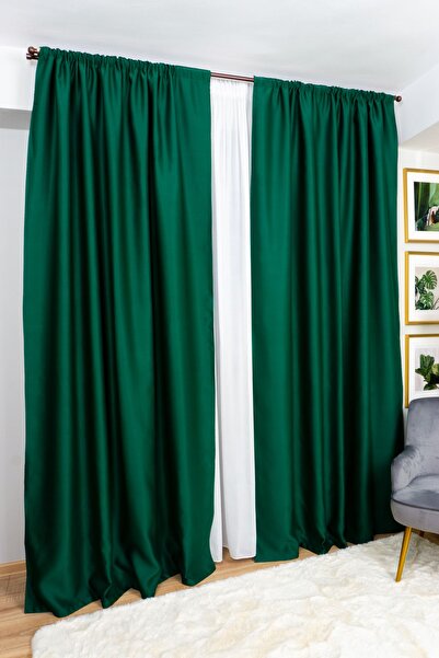 Harnicuta Set of 2 Emerald Green Blackout Curtains with Rejansa, Choice of Dimensions: Width x Height