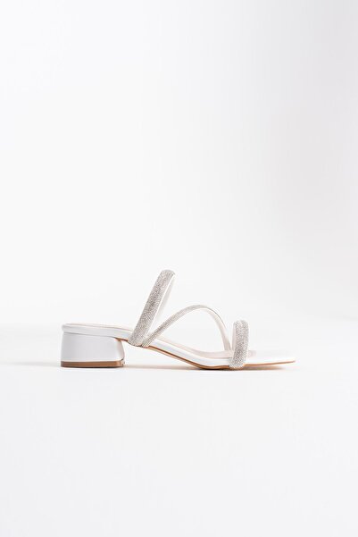 Zerenyus Γυναικείες πέτρινες παντόφλες Tanya Premium White