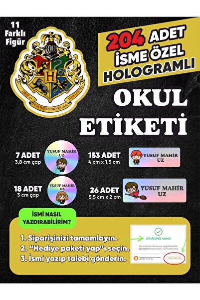 1001 sticker KİŞİYE ÖZEL OKUL ETİKETİ SETİ