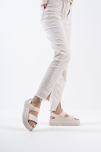 Zerenyus Zeta Premium Velcro Beige Women's Sandals