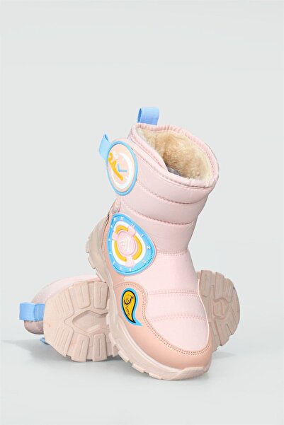 Zerenyus Winters Thermal Wool Powder Blue Girls' Velcro Snow Boots