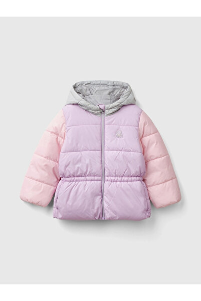Benetton Girl's Multicolored Coat 1-6 Years Old Lilac
