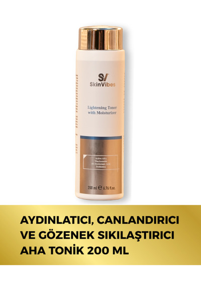 Skinvibes Aydınlatıcı, Canlandırıcı ve Gözenek Sıkılaştırıcı AHA Tonik 200 ml
