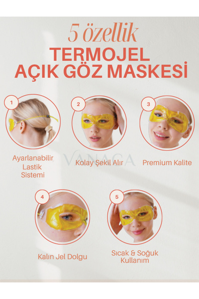 Vanaca Grup Sıcak‑soğuk Termojel Buzlu Göz Maskesi, Baş ağrısı, Göz Altı Torbaları, Ödem Ve Şişlik Giderici.
