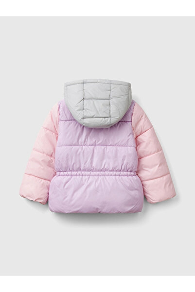 Benetton Girl's Multicolored Coat 1-6 Years Old Lilac