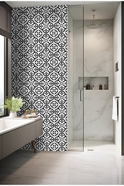 DECOMALL Suya Dayanıklı 100 x 100cm Mutfak Banyo Zemin Mermera Fayans Yapışkanlı Folyo (LAMİNASYONLU)Code152