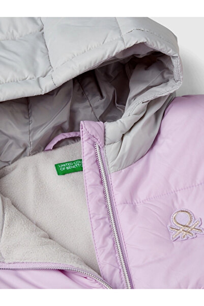 Benetton Girl's Multicolored Coat 1-6 Years Old Lilac