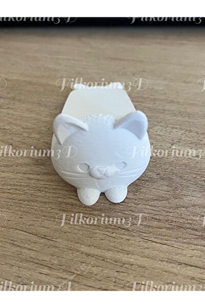 Filkorium3D Kedi Kapı Stoper 3'lü Set | Şirin, Güvenilir ve İşlevsel Kapı Tutucu | Beyaz plastik