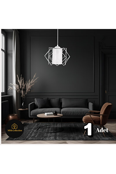 MHK Collection Prizma Beyaz Mikalı Beyaz Sarkıt Avize 1 Adet