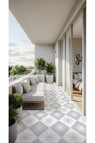 DECOMALL Suya Dayanıklı 100 x 100cm Mutfak Banyo Zemin Mermer Mobilya Fayans Yapışkanlı Folyo Kaplama Code154