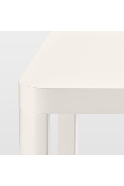 IKEA Tekerlekli Yan Sehpa, Beyaz Renk 50x50 Cm Ev Dekorasyonu Mobilya