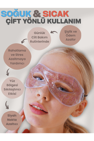 Vanaca Grup Simli Sıcak‑soğuk Termojel Buzlu Göz Maskesi, Baş ağrısı, Göz Altı, Ödem Ve Şişlik Giderici.