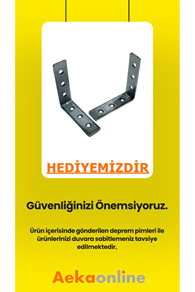 AEKA Ae-2086 Bala Atlantik Çam Çok Amaçlı Mutfak Dolabı&banyo Dolabı, Kiler, 4 Kapaklı, Raflı, Ayaklı