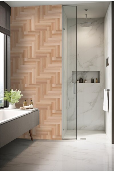 DECOMALL K-21 Kendinden Yapışkanlı FOLYO KARO Suya Dayanıklı Mutfak Banyo Zemin Kaplama 30x30 Cm(4 ADET)