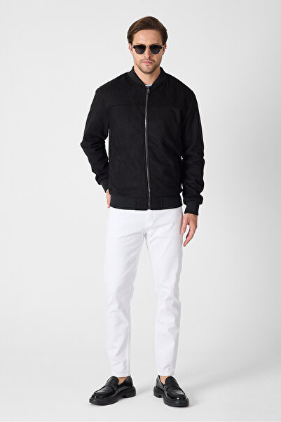 GEIO ERKEK REGULAR FİT FERMUARLI ASTARLI NUBUK KOLEJ CEKET/MONT