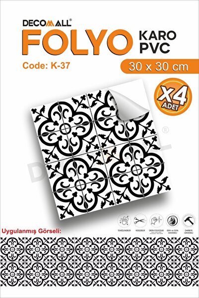 DECOMALL K-37 FOLIE autoadezivă impermeabilă pentru podea de bucătărie și bai...