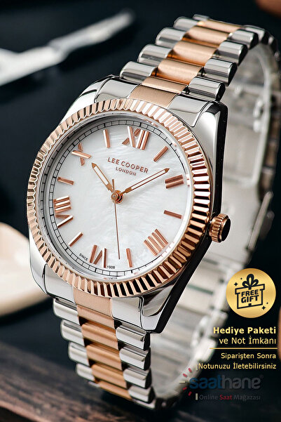 Lee Cooper Orijinal Saat Bileklik Hediyeli Kadran Rose Gold Gümüş Eşe Sevgiliye Anneye Hediye Kadın Kol Saati