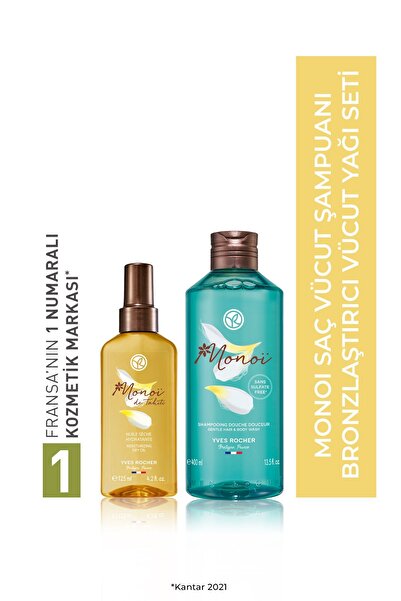 Yves Rocher Monoi Saç Vücut Şampuanı Bronzlaştırıcı Vücut Yağı Seti-9916822