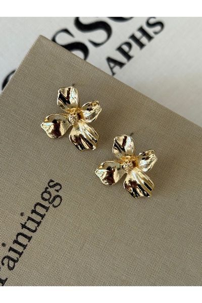 MioArt Parlak Tiger Lily Çiçek Küpe