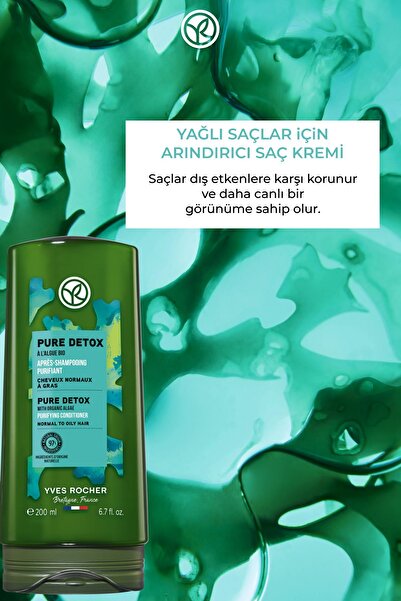 Yves Rocher Arındırıcı Saç Kremi - Yağlı Saçlar / Pure Detox -Vegan 200ml