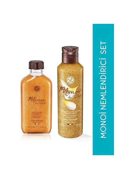 Yves Rocher Orjinal Boy Monoi Vücut Yağı, Peelingli Duş Yağı Seti