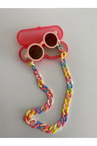 MACERATİ Nordic Pink 0-8 Years Old Cool Kids Set of 3 Sunglasses, Glasses Case and Glasses Chain