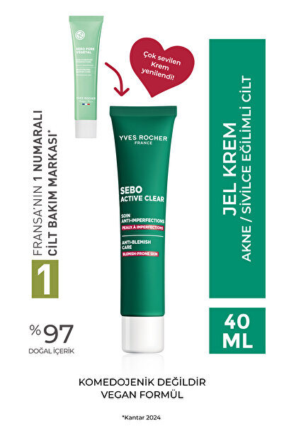 Yves Rocher Akne ve Görünümünü Azaltmaya Yardımcı, Cildi Arındırıcı Bakım Kre...