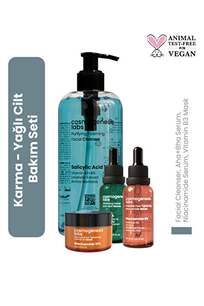 Cosmogenesis Labs Acne Karşıtı Ve Gözenek Sıkılaştırıcı Cilt Bakım Seti Vegan