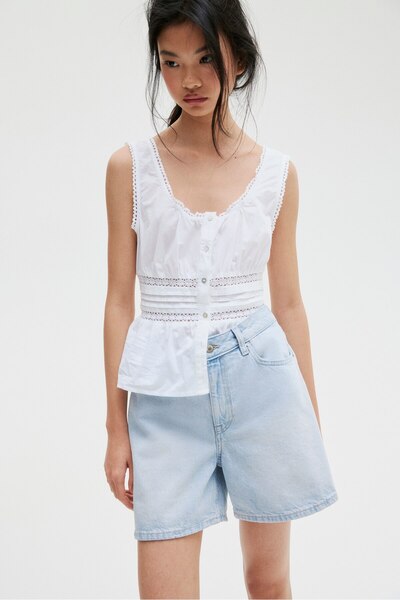 H&M Yüksek Belli Kot Şort