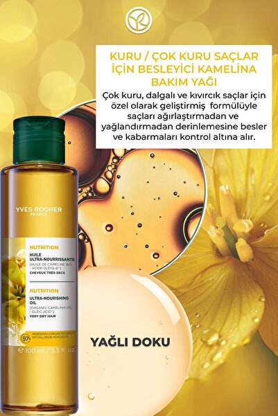 Yves Rocher Besleyici Kamelina Bakım Yağı - Kuru Çok Kuru Saçlar / Nutrition - Vegan -100ml