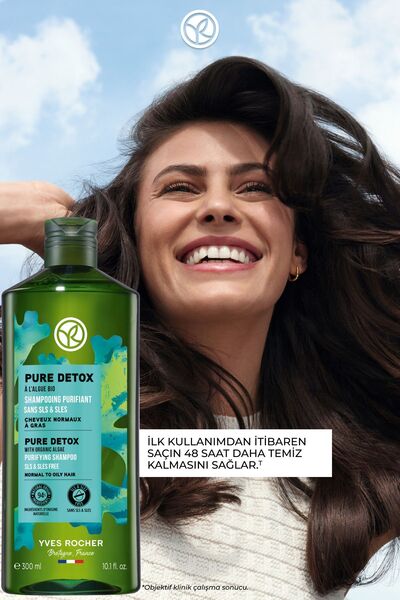 Yves Rocher Arındırıcı Şampuan - Yağlı Saçlar / Pure Detox - SLS,SLES içermez , Vegan -300ml