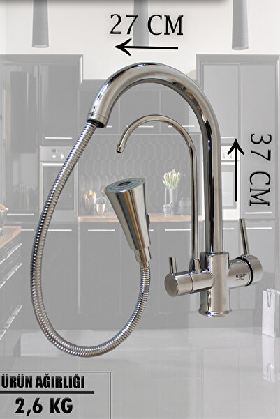 tesitay Mutfak Lavabo Banyo Bataryası Krom Renk Banyo Seti Robot Duş Başlığı Spiral Eviye Armatür Musluk