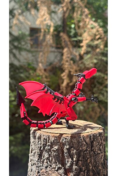 moifugyia Ejderha Figür Hareketli Kırmızı Siyah
