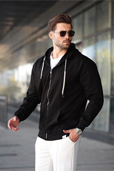 Madmext Μαύρο φούτερ με κουκούλα 6161