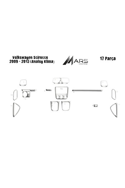Marscockpitdesign فولكس واجن شيروكو كونسول-توربيدو 2013 14 قطعة (مكيف هواء تن...