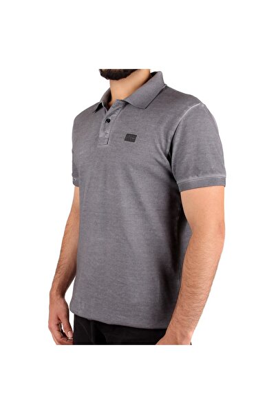 SailLakers Ανδρικό μπλουζάκι με γκρι γιακά πόλο A+ Naples