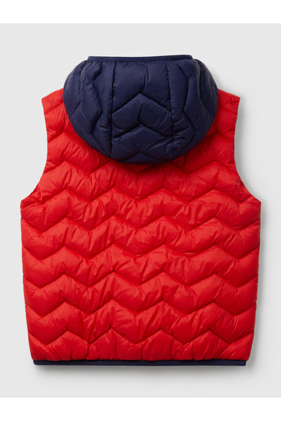 Benetton Boy's Embroidered Pufa Vest 6-14 Years Red