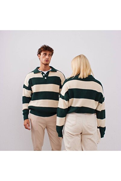 İLKCET MODA Πλεκτό πουλόβερ Unisex Πράσινο Oversize