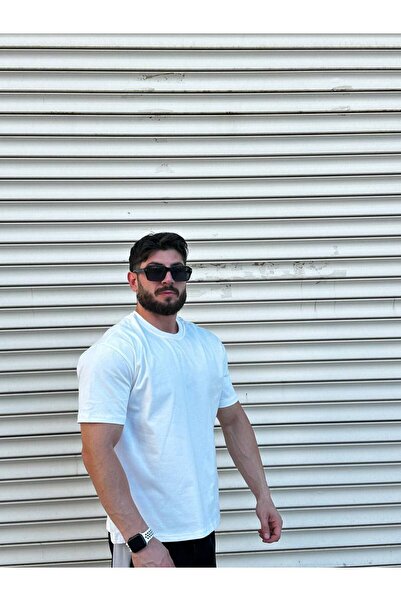 MCA Ünisex Sade Basıc Kalın Kumaş Tam Oversize Bol Kalıp T-Shirt