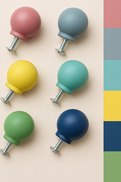 od orient design Antik Pembe - Ahşap Mobilya Kulbu 2'li