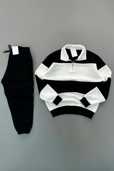 BRLKN Новий сезон UNISEX товстий смугастий бавовняний спортивний костюм з бавовни на блискавці 3 нитки