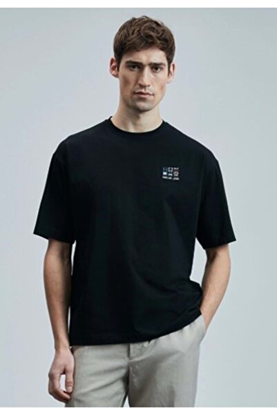 Lufian Μάσκα Μοντέρνο Γραφικό Μπλουζάκι Μαύρο