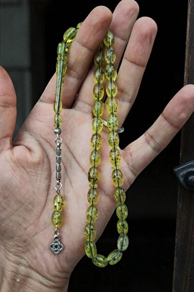 Atolyezone Çay Fosilli Arpa Kesim Toz kehribar Tesbih