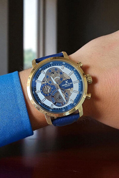 Daniel Klein Exclusive Fonksiyonları Aktif Lacivert Deri Kayışlı Erkek Kol Saati