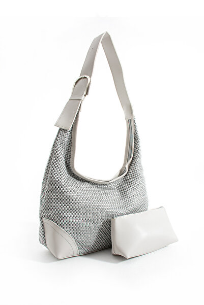 NBİBAGS Dore Hasır Örgülü Deri Sap Detaylı Ve Yavrulu Kadın Omuz Çantası